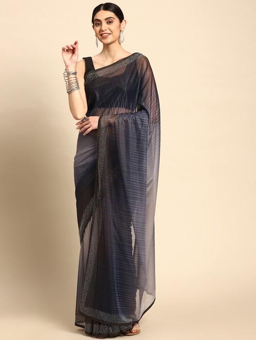 women ombre embellished saree with blouse - 21949648 -  Standard Image - 0