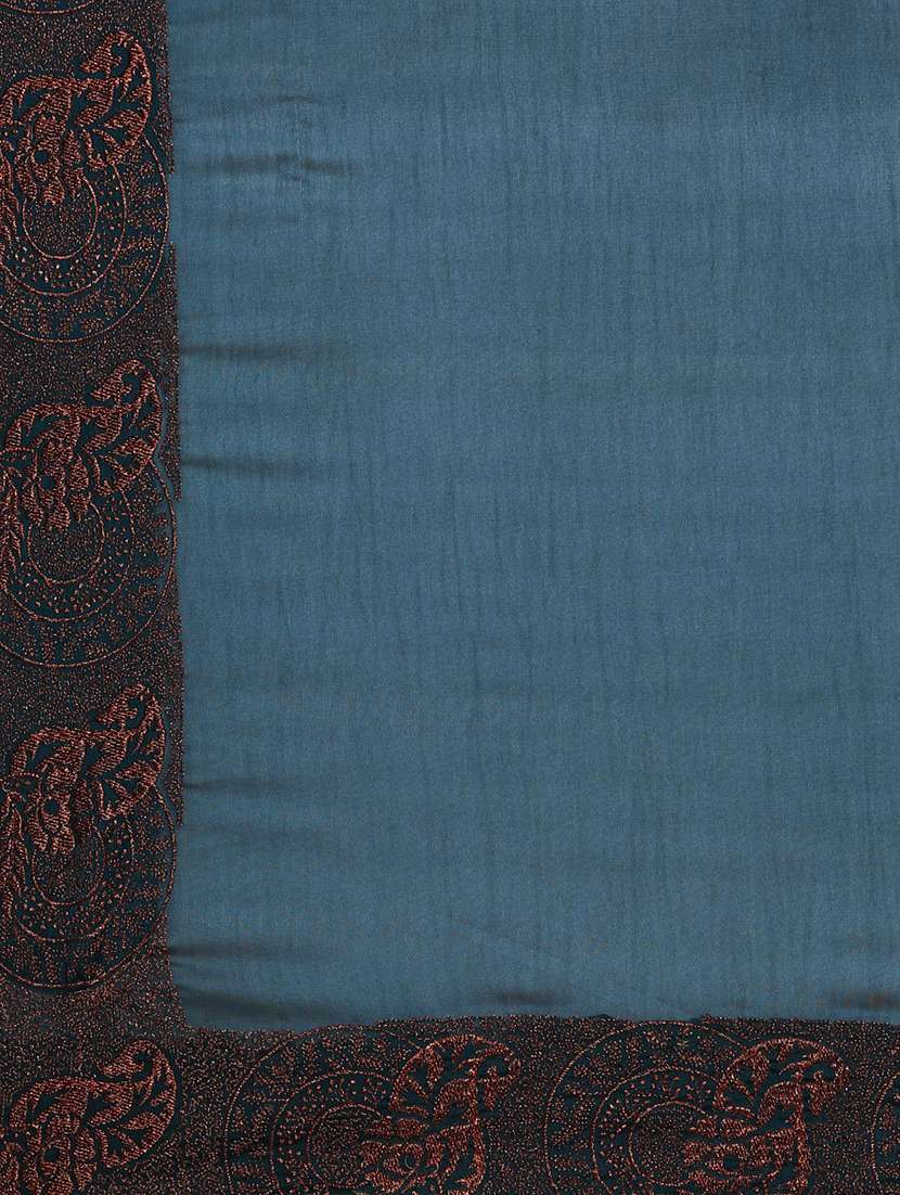 women solid with bordered saree with blouse - 21949727 -  Standard Image - 3