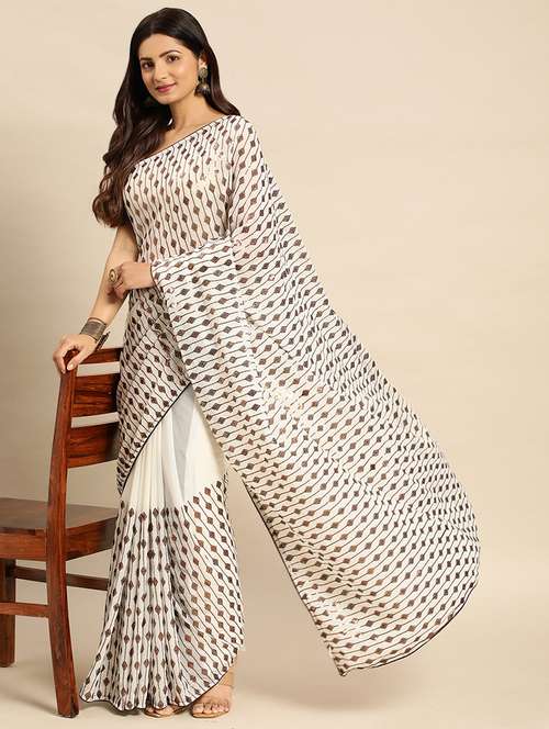 women solid with work embellished saree with blouse - 21949728 -  Standard Image - 0
