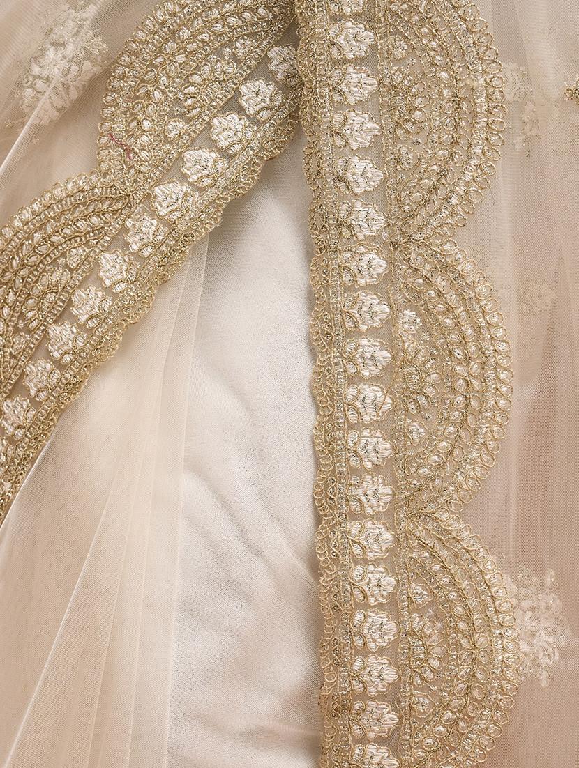 women solid with work embroidered saree with blouse - 21949766 -  Standard Image - 5