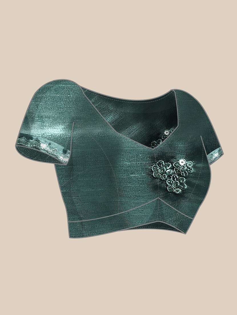 women solid with bordered saree with blouse - 21949771 -  Standard Image - 5