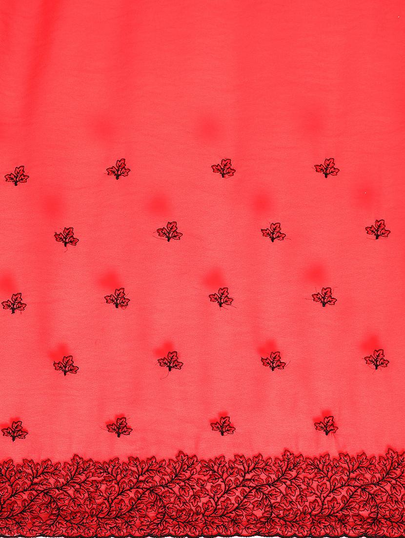 women solid with work embroidered saree with blouse - 21949778 - Standard Image - 3