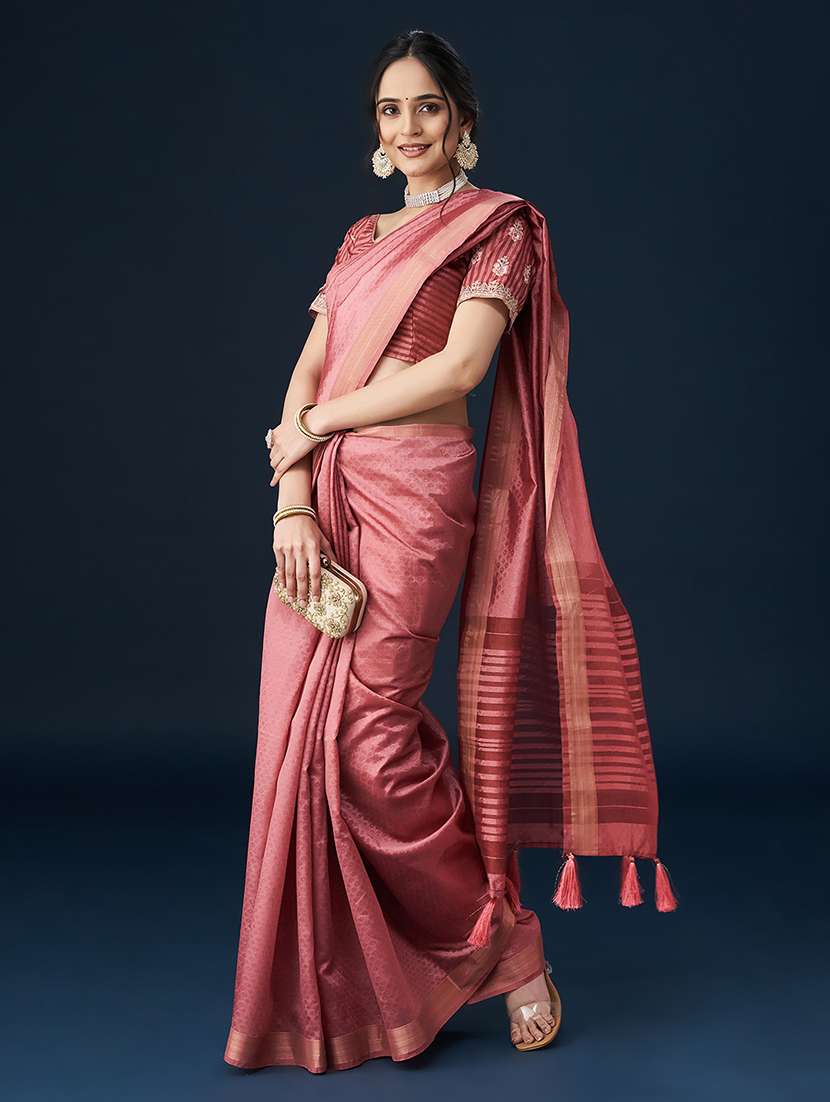 women self design bordered saree with blouse - 21949810 -  Standard Image - 3