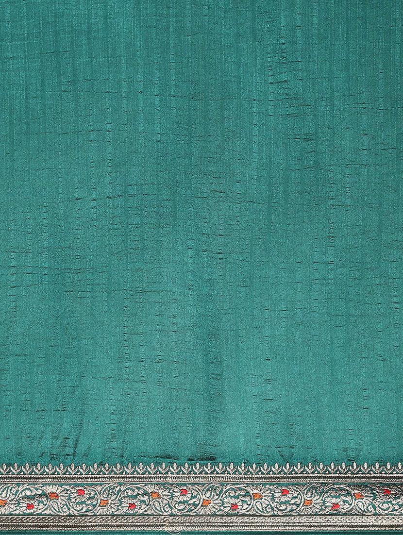 women solid with bordered saree with blouse - 21949825 - Standard Image - 5