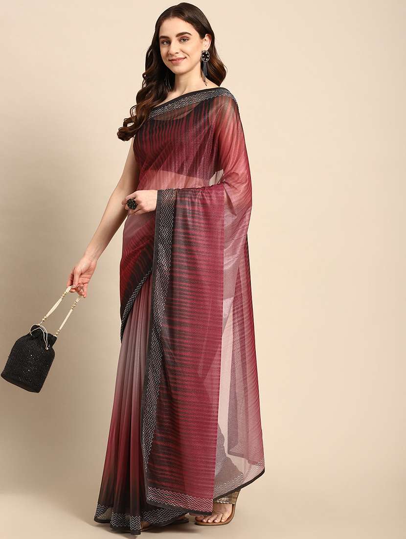 women ombre printed saree with blouse