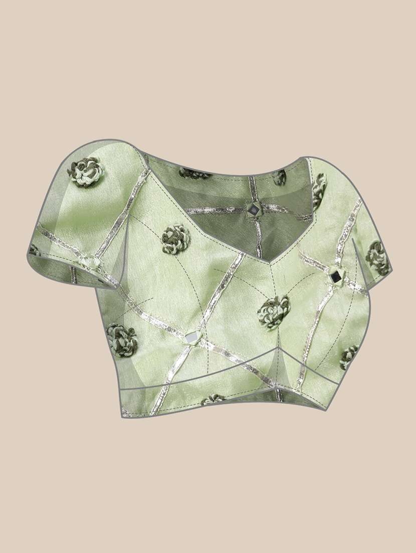 women solid with work embroidered saree with blouse - 21949944 -  Standard Image - 3