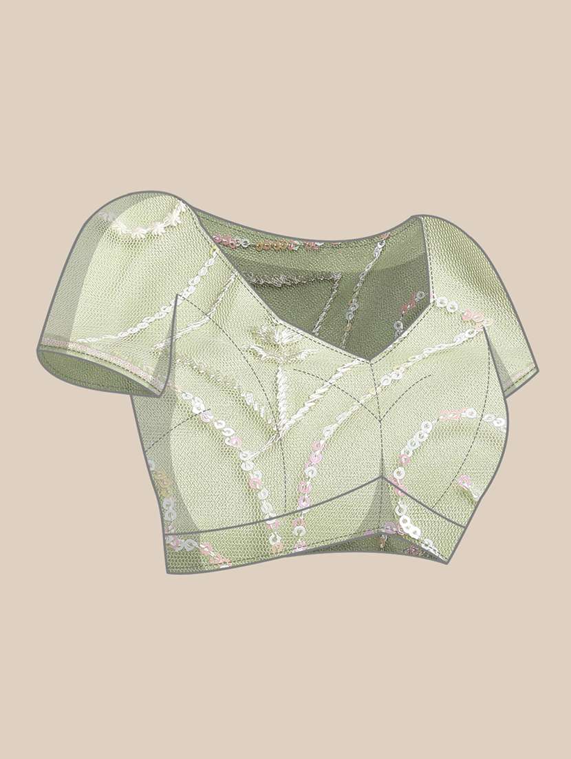 women solid with work embroidered saree with blouse - 21949953 -  Standard Image - 3