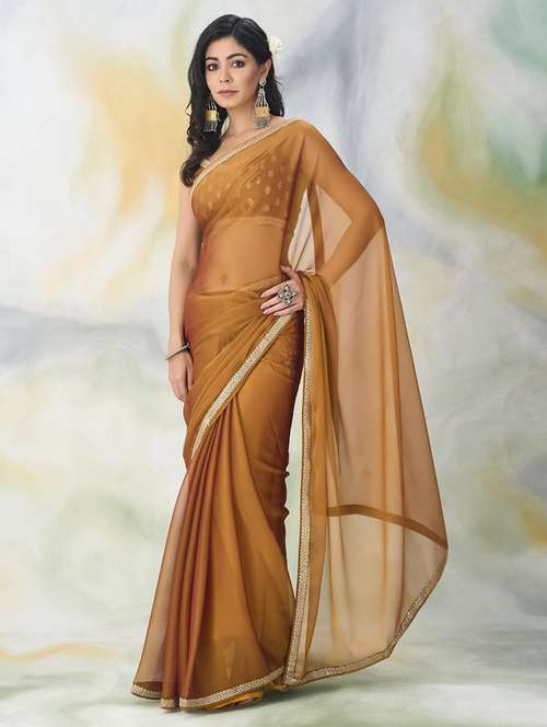 women solid with bordered saree with blouse - 21950055 -  Standard Image - 0