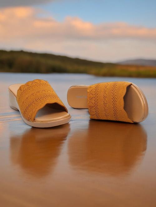 women tan slip on wedge - 21950081 - Standard Image - 0