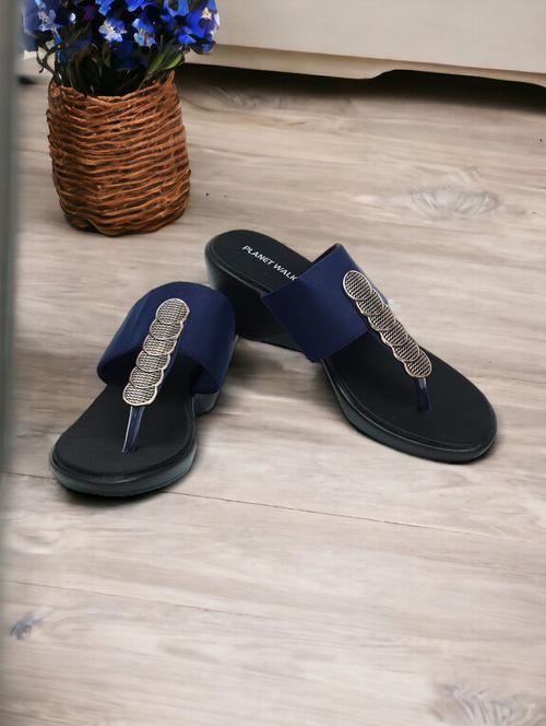 women blue toe separator wedge - 21950082 - Standard Image - 0