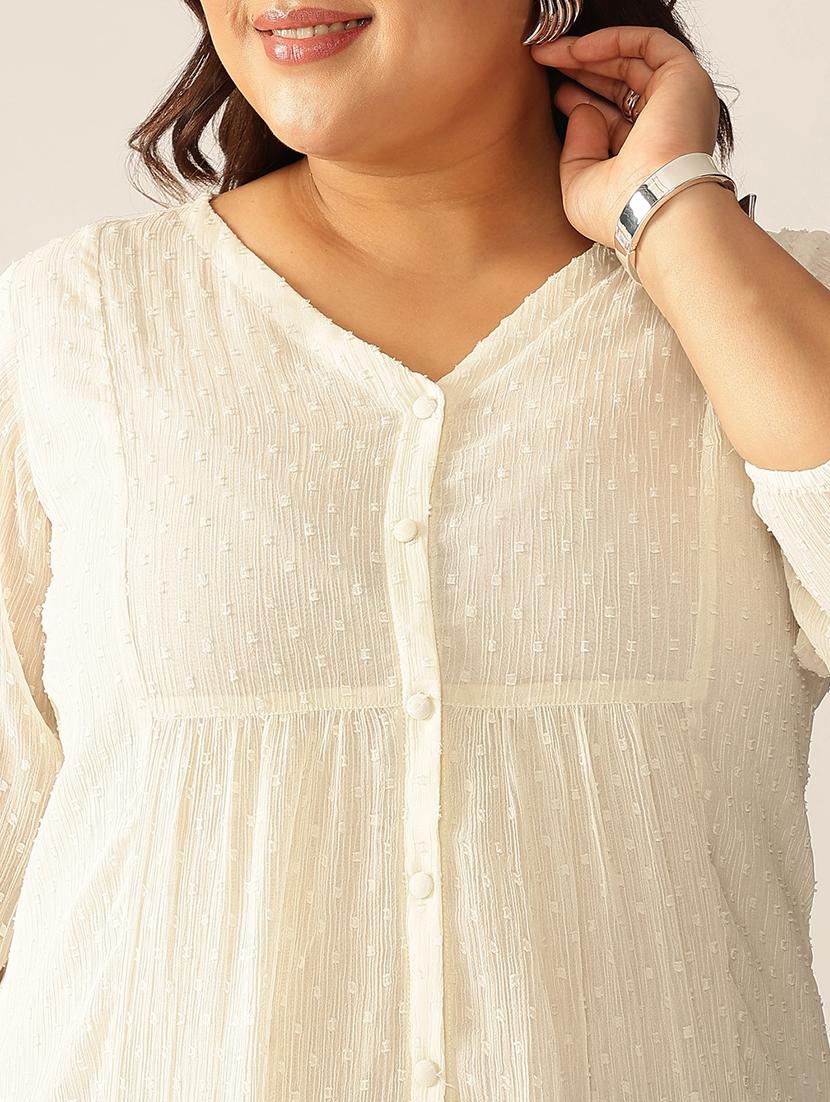 women plus size self designed a-line top - 21950103 - Standard Image - 5