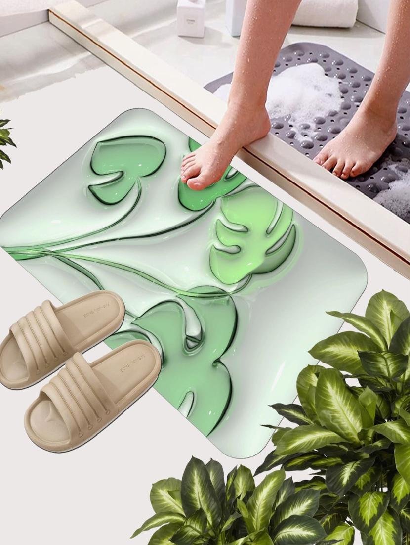 green non-slip quick dry bathroom mat - 21950178 - Zoom Image - 0
