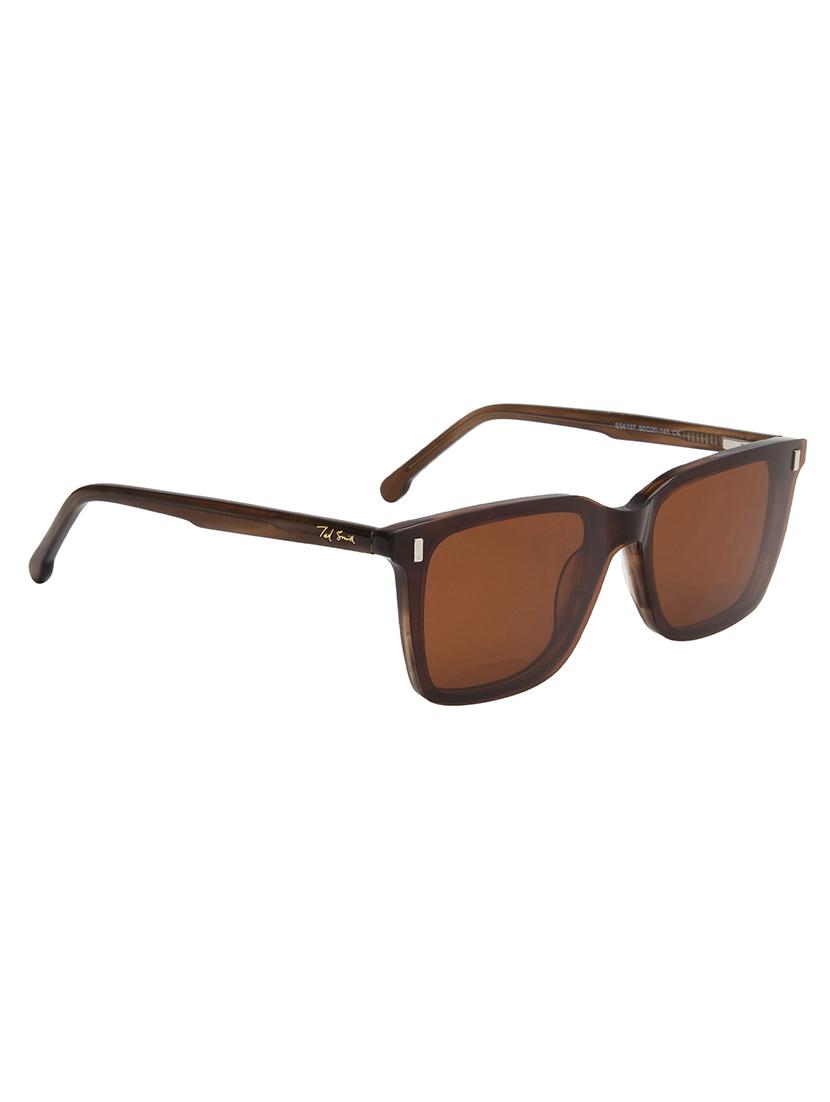 ted smith unisex brown wayfarer acetate clip on frames clip on sunglasses with polarized lens - 21950185 - Standard Image - 3