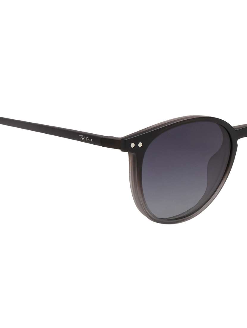 ted smith unisex grey round clip on frames clip on sunglasses with polarized lens - 21950186 -  Standard Image - 5