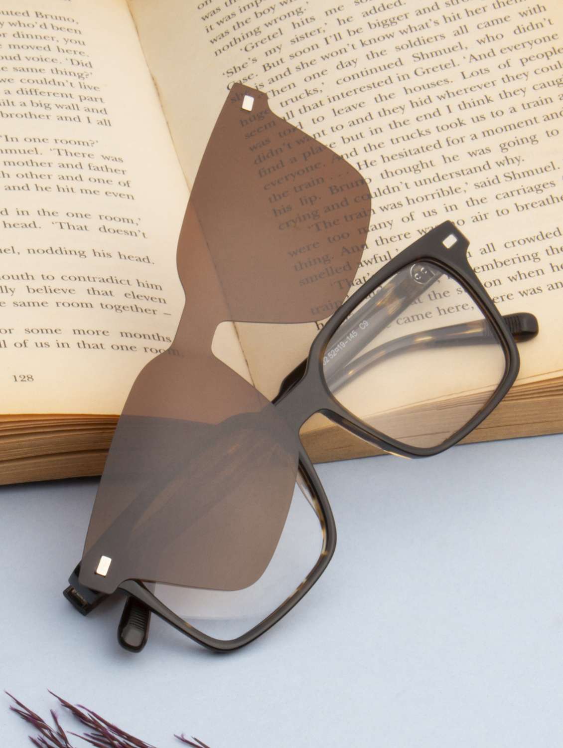 ted smith unisex demi brown square acetate clip on frames clip on sunglasses with polarized lens