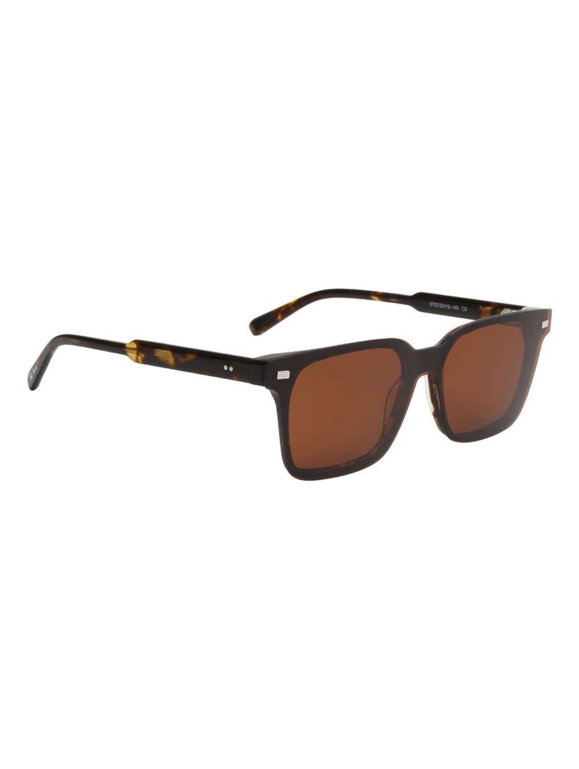 ted smith unisex demi brown square acetate clip on frames clip on sunglasses with polarized lens - 21950189 -  Standard Image - 3
