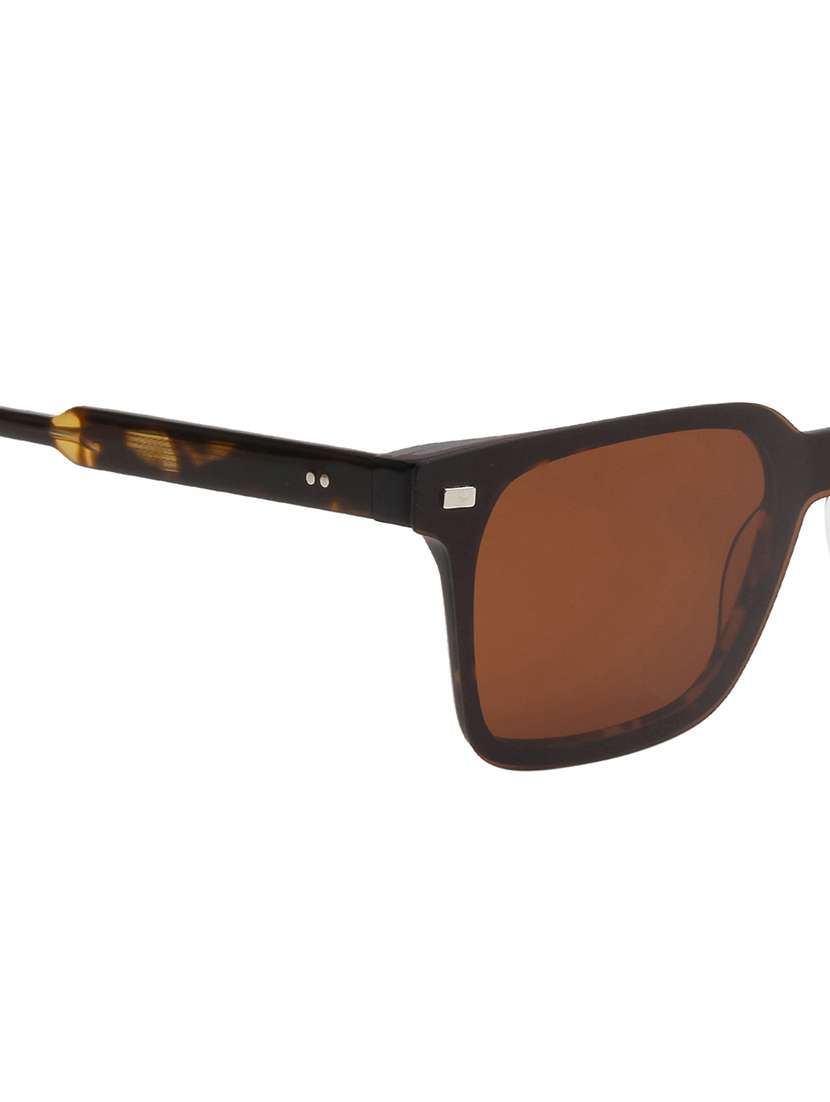 ted smith unisex demi brown square acetate clip on frames clip on sunglasses with polarized lens - 21950189 -  Standard Image - 5