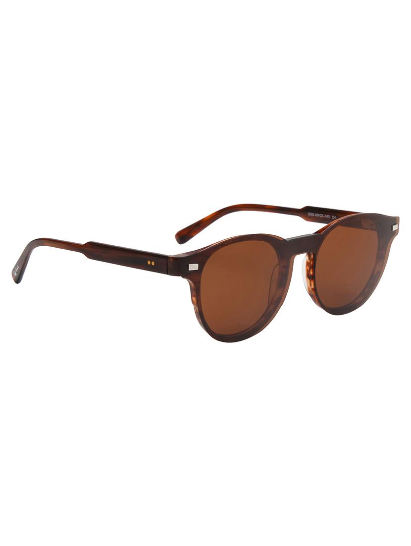 ted smith unisex demi brown round acetate clip on frames clip on sunglasses with polarized lens - 21950191 - Standard Image - 3