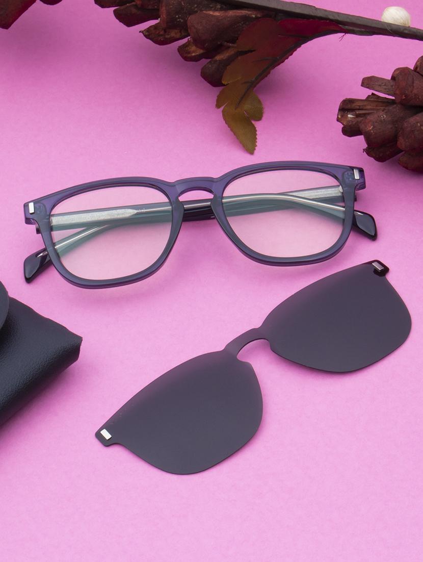 ted smith unisex blue-black wayfarer acetate clip on frames clip on sunglasses with polarized lens - 21950192 - Zoom Image - 0