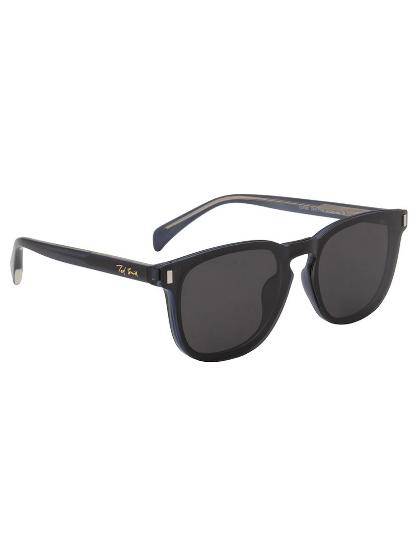 ted smith unisex blue-black wayfarer acetate clip on frames clip on sunglasses with polarized lens - 21950192 - Standard Image - 3