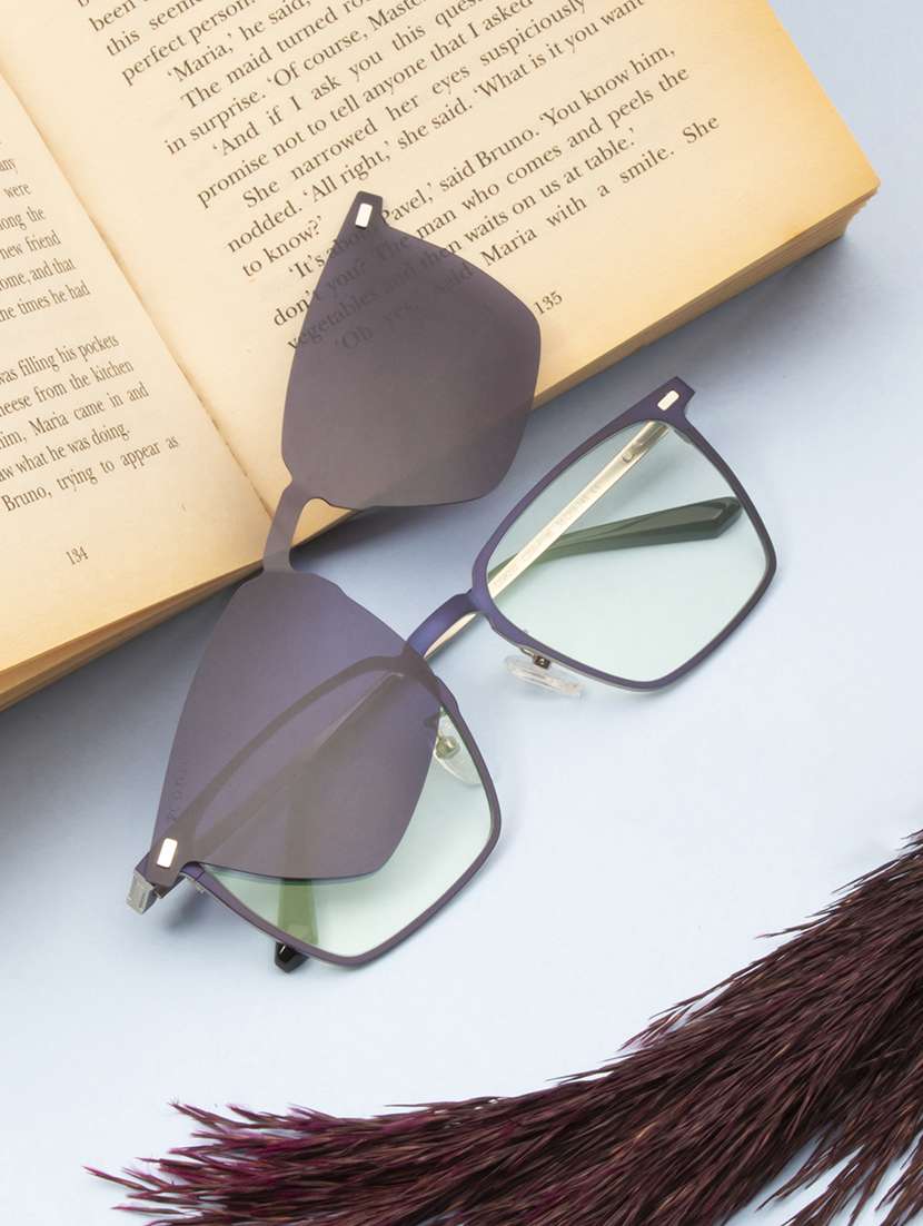 ted smith unisex black wayfarer metal clip on frames clip on sunglasses with polarized lens