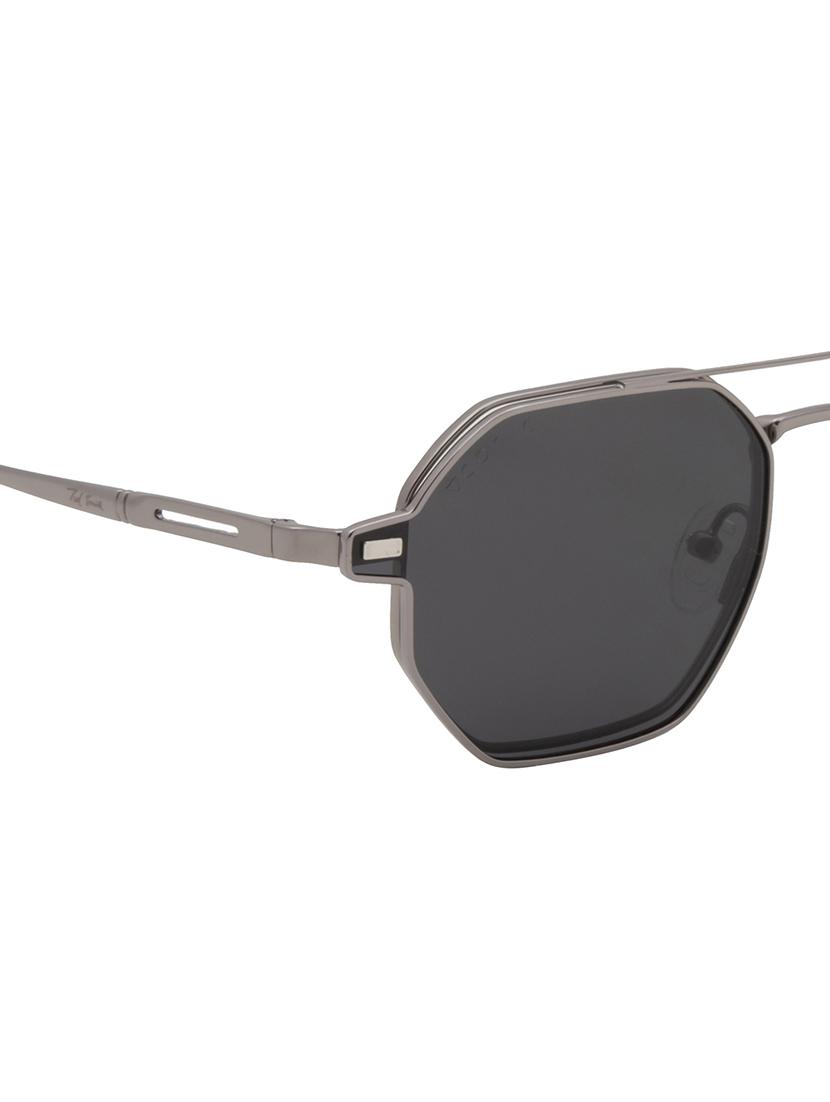 ted smith unisex silver-black hexogan metal clip on frames clip on sunglasses with polarized lens - 21950196 - Standard Image - 5