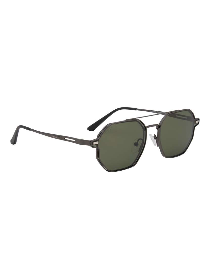 ted smith unisex gunmetal-green hexogan metal clip on frames clip on sunglasses with polarized lens - 21950197 -  Standard Image - 3
