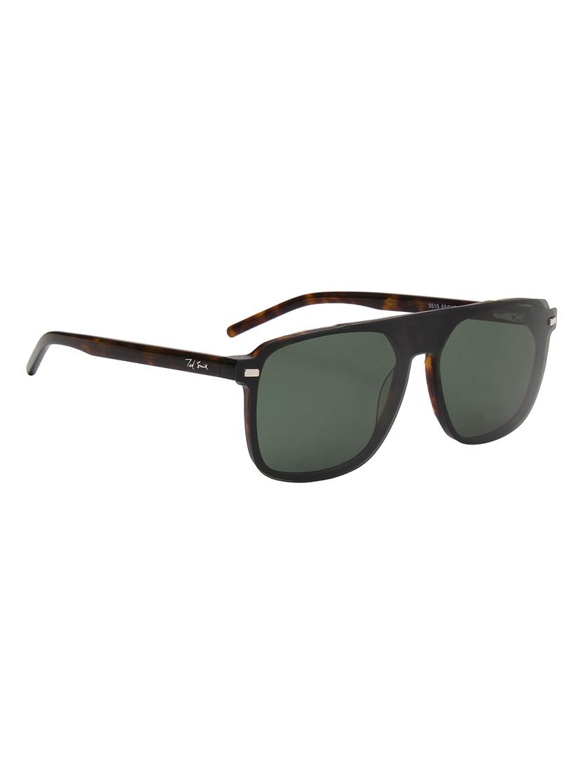 ted smith unisex brown-green aviator acetate clip on frames clip on sunglasses with polarized lens - 21950200 - Standard Image - 3