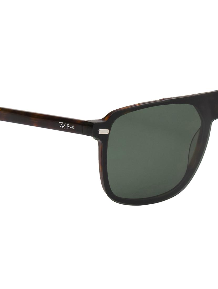 ted smith unisex brown-green aviator acetate clip on frames clip on sunglasses with polarized lens - 21950200 - Standard Image - 5