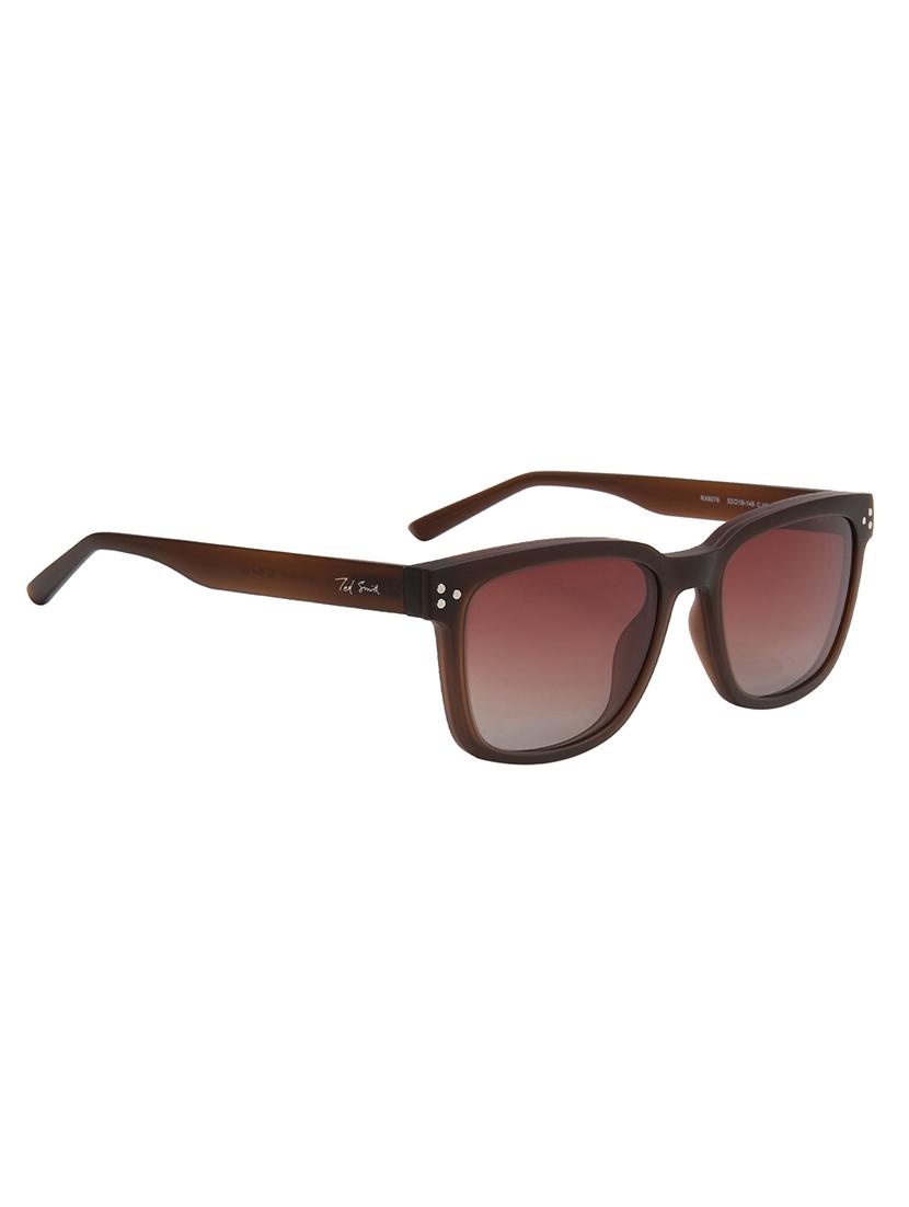 ted smith unisex brown square clip on frames clip on sunglasses with polarized lens - 21950203 - Standard Image - 3