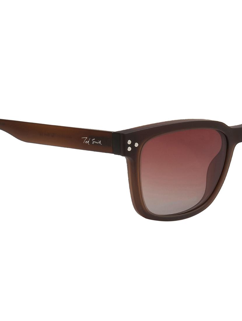 ted smith unisex brown square clip on frames clip on sunglasses with polarized lens - 21950203 - Standard Image - 5