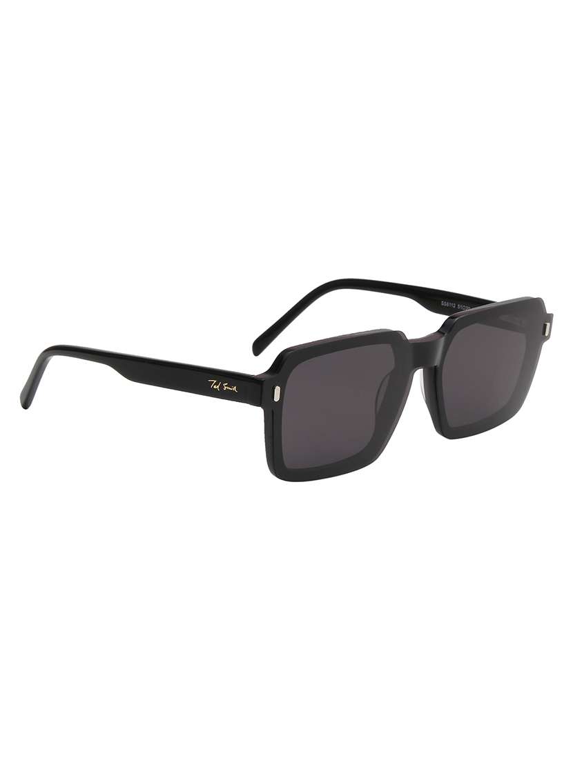 ted smith unisex black square acetate clip on frames clip on sunglasses with polarized lens - 21950204 - Standard Image - 3