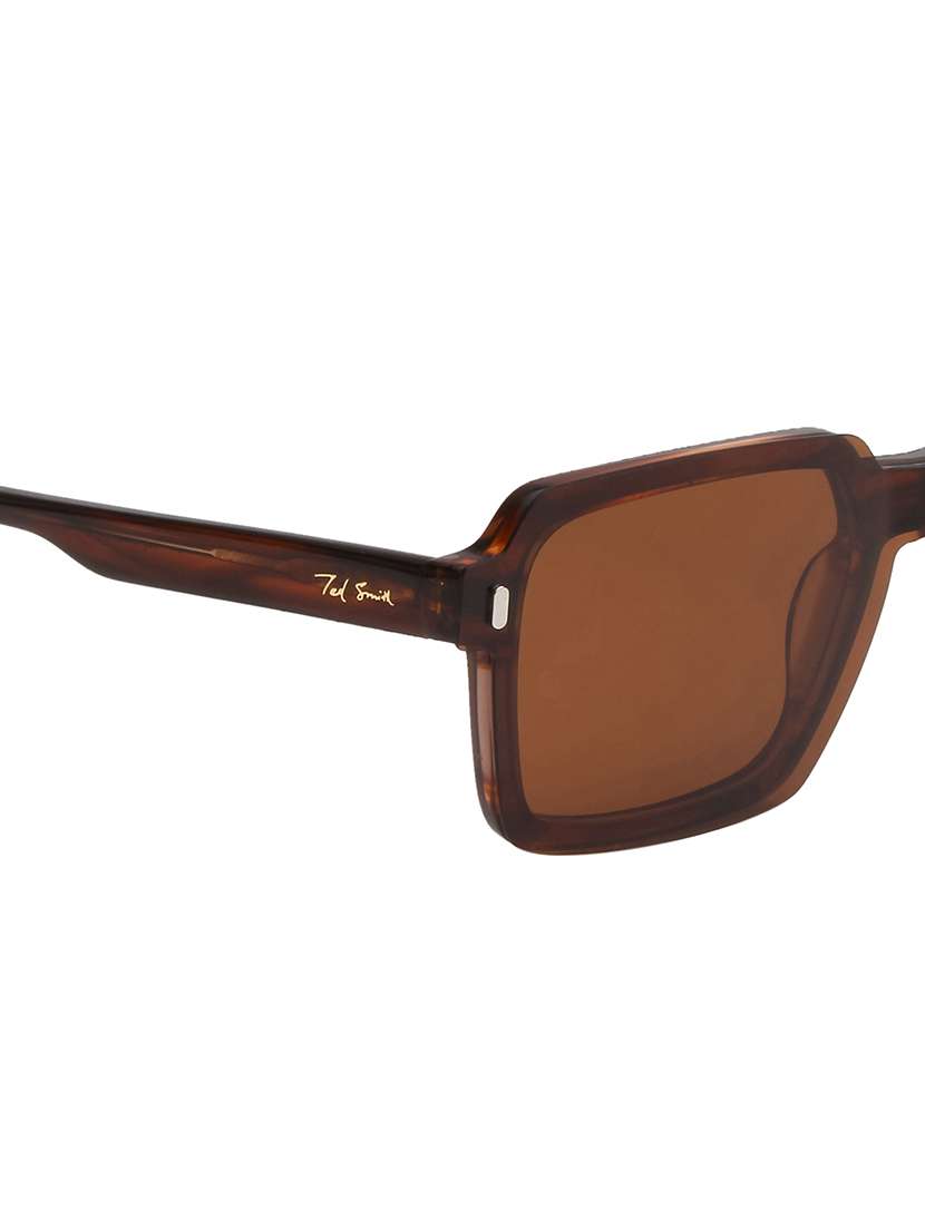ted smith unisex brown square acetate clip on frames clip on sunglasses with polarized lens - 21950205 -  Standard Image - 5
