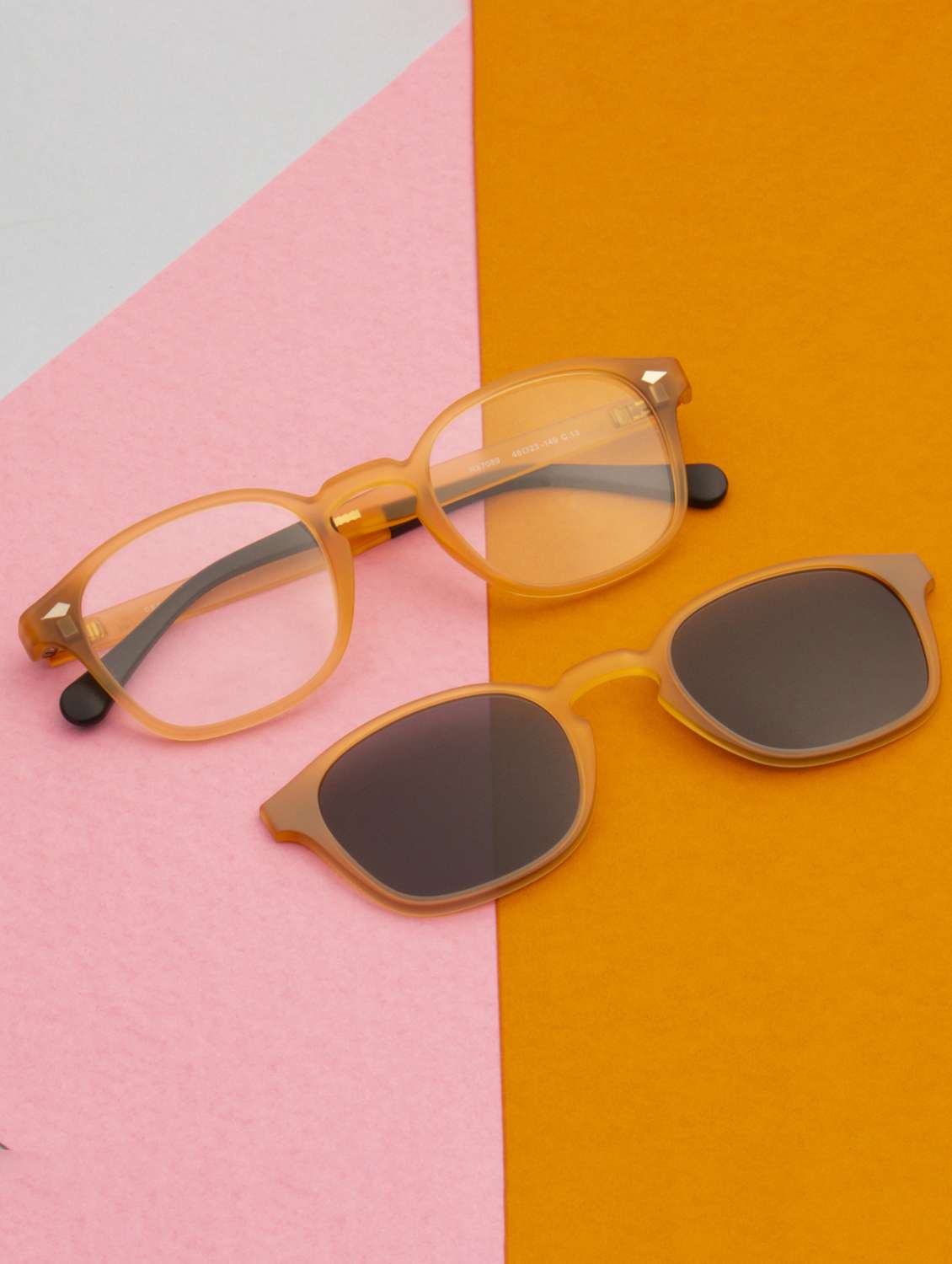 ted smith unisex brown square clip on frames clip on sunglasses with polarized lens