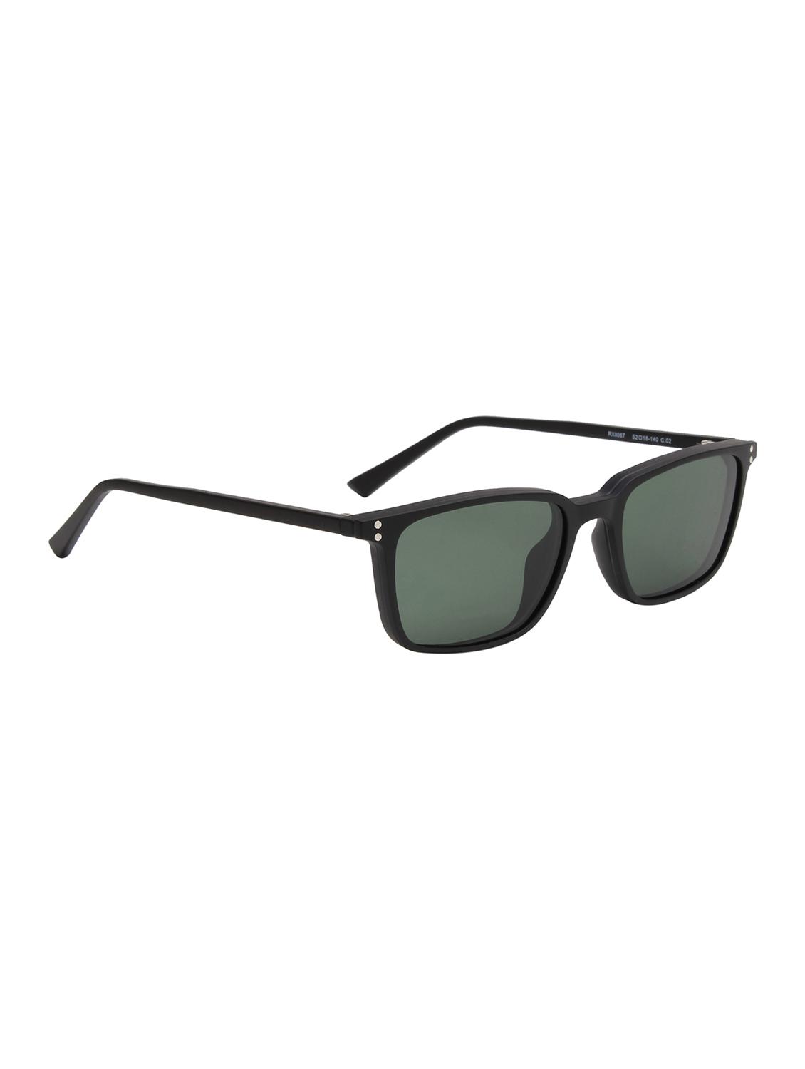 ted smith unisex black-green rectangular clip on frames clip on sunglasses with polarized lens - 21950211 - Standard Image - 3