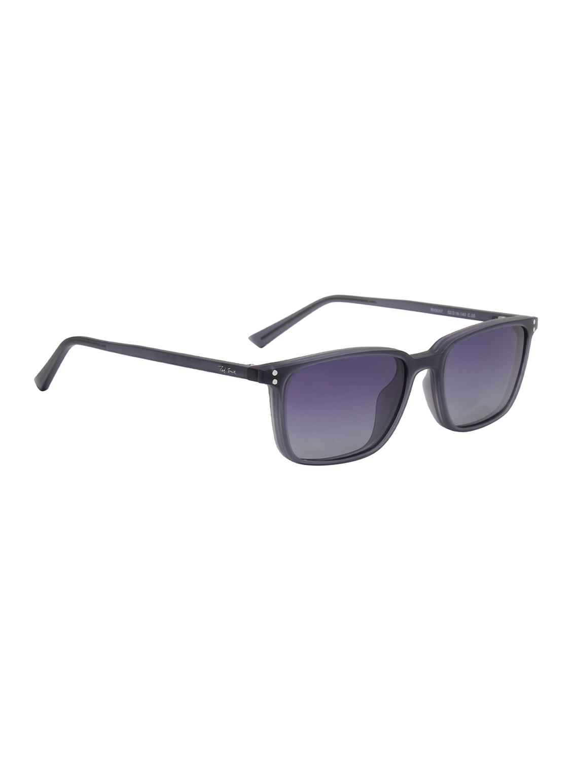 ted smith unisex grey rectangular clip on frames clip on sunglasses with polarized lens - 21950212 - Standard Image - 3