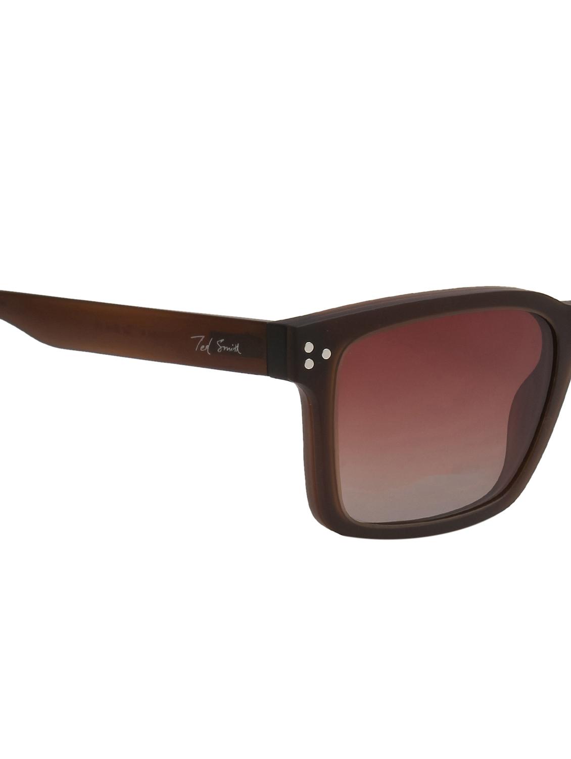 ted smith unisex brown square clip on frames clip on sunglasses with polarized lens - 21950216 - Standard Image - 5