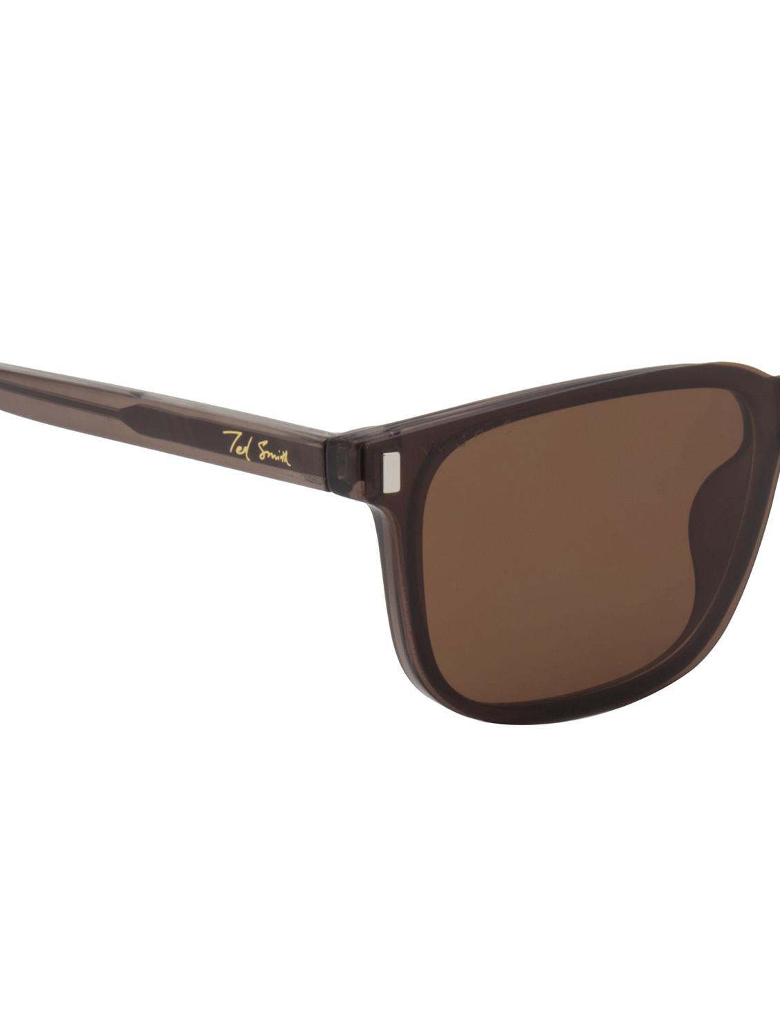 ted smith unisex brown wayfarer acetate clip on frames clip on sunglasses with polarized lens - 21950218 - Standard Image - 5
