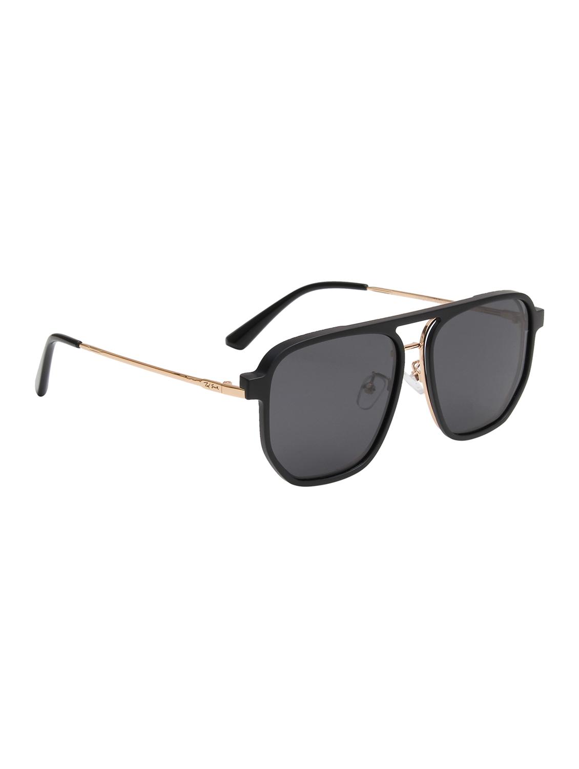 ted smith unisex gold-black aviator metal clip on frames clip on sunglasses with polarized lens - 21950220 - Standard Image - 3