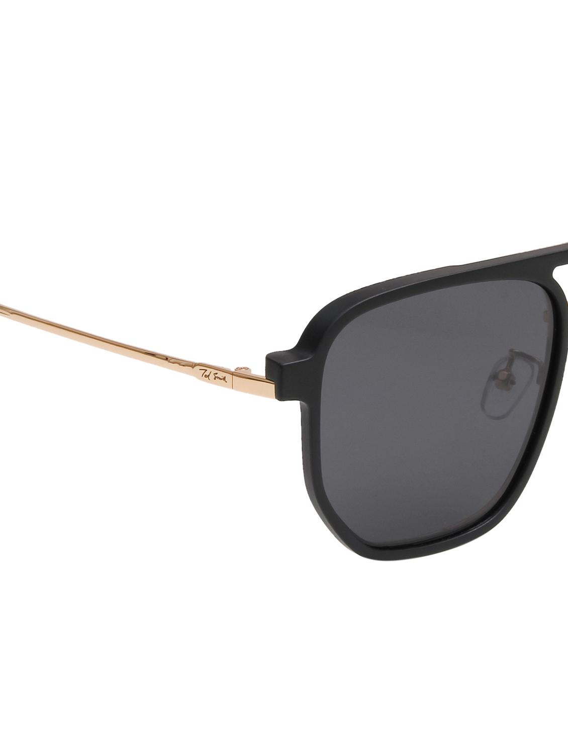 ted smith unisex gold-black aviator metal clip on frames clip on sunglasses with polarized lens - 21950220 - Standard Image - 5