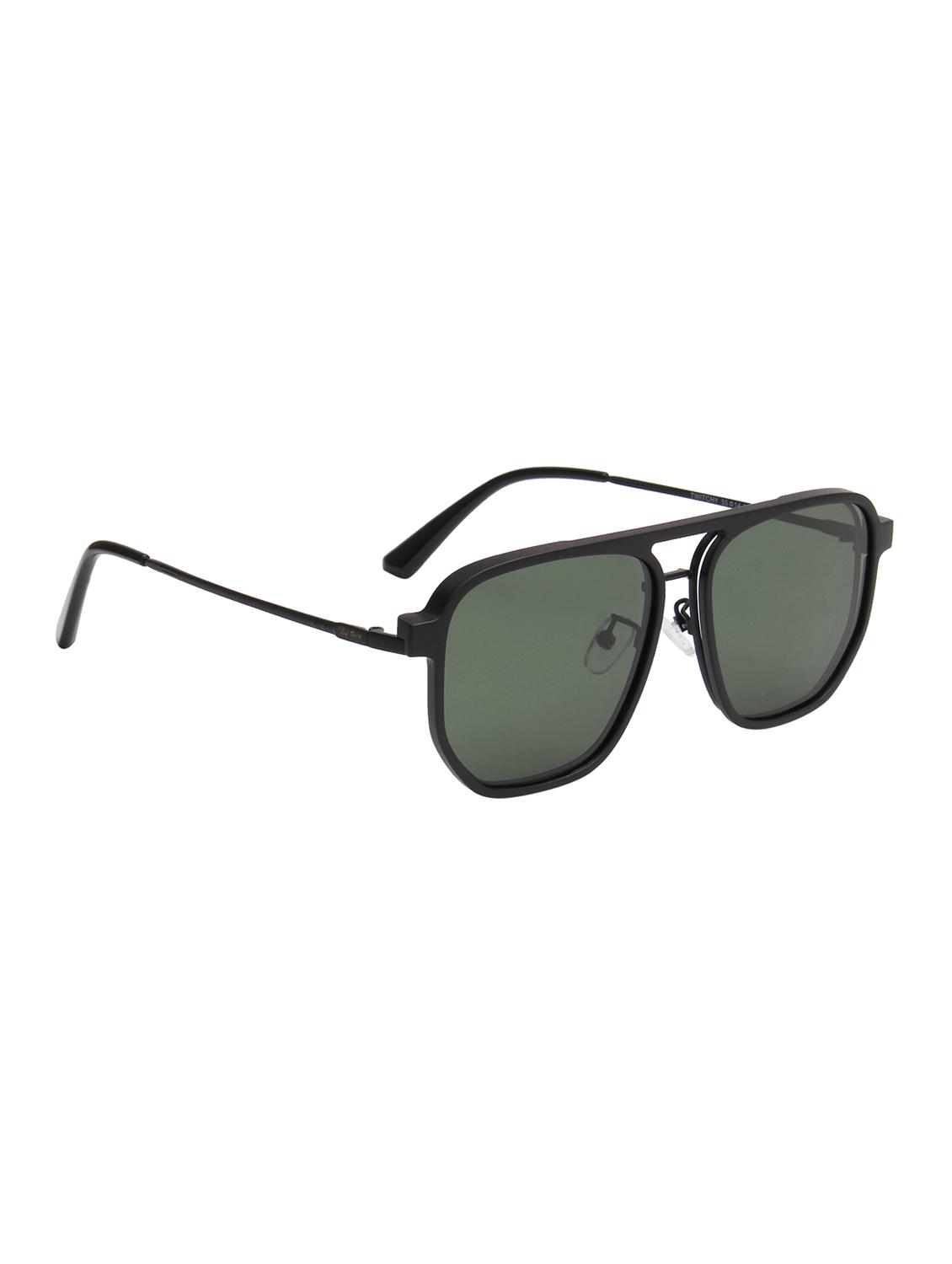 ted smith unisex black-green aviator metal clip on frames clip on sunglasses with polarized lens - 21950221 - Standard Image - 3