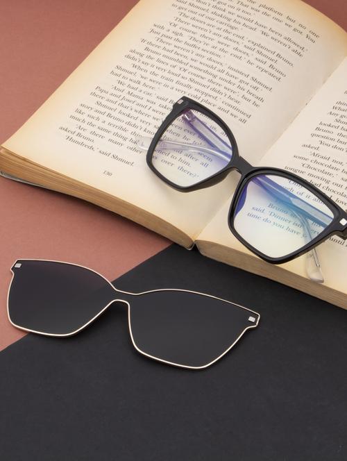 ted smith women black cateye acetate clip on frames clip on sunglasses with polarized lens - 21950225 - Standard Image - 0