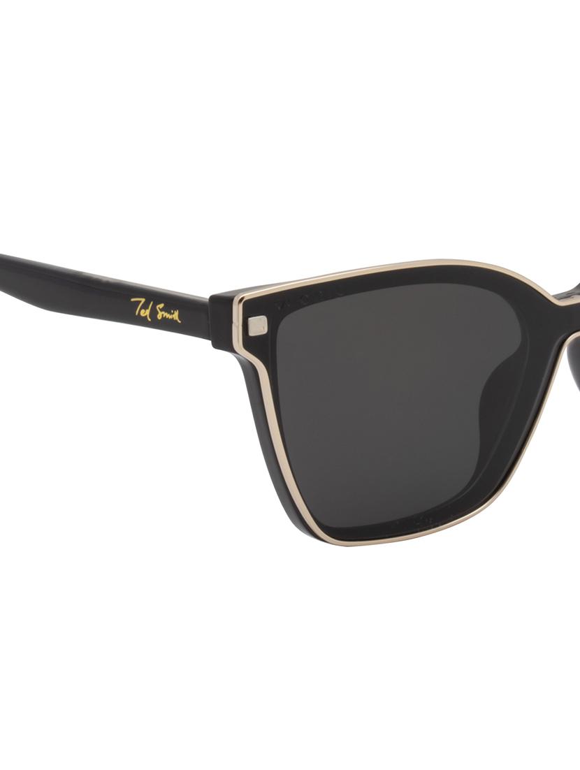 ted smith women black cateye acetate clip on frames clip on sunglasses with polarized lens - 21950225 - Standard Image - 5