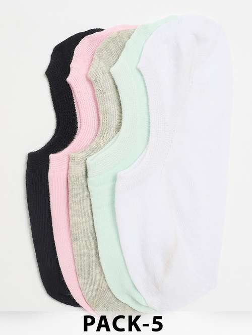 women pack of 5 solid no show socks - 21950227 -  Standard Image - 0