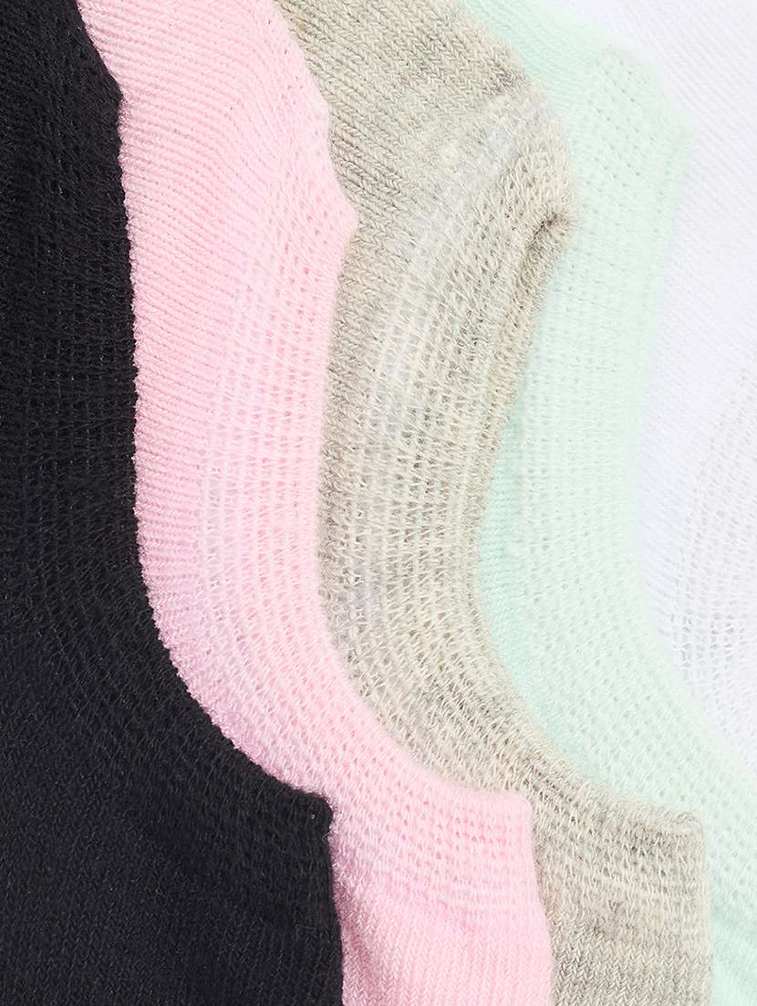 women pack of 5 solid no show socks - 21950227 - Standard Image - 3