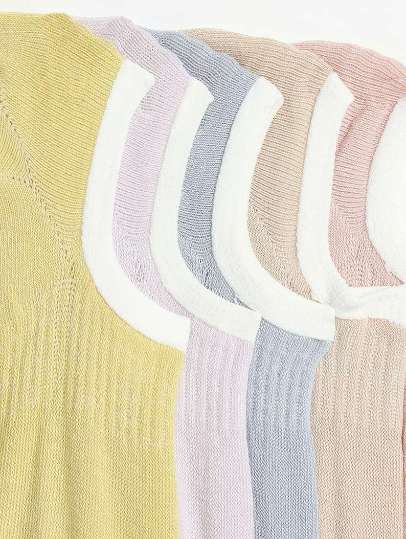 women pack of 5 solid no show socks - 21950228 - Standard Image - 3