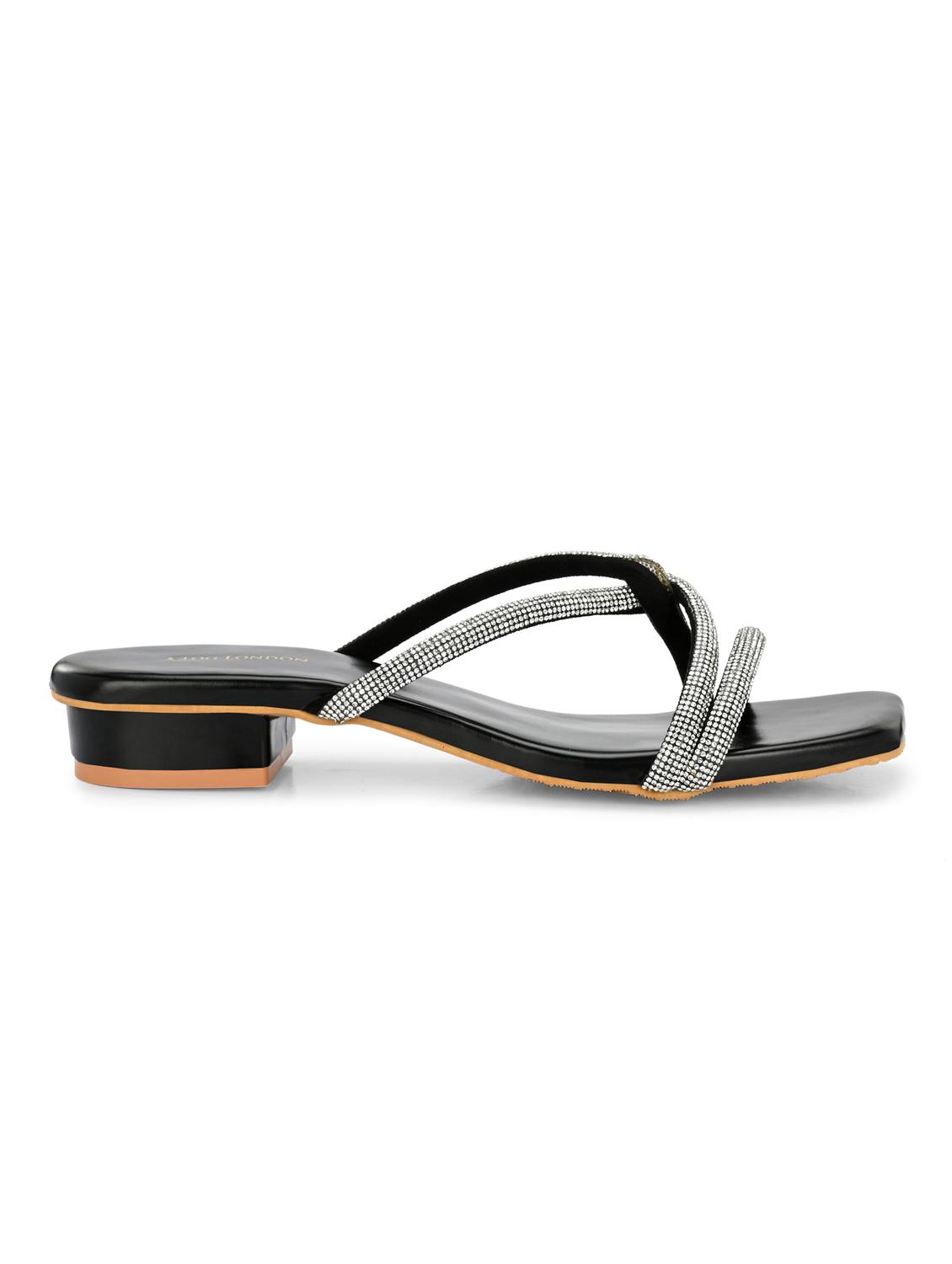 women black slip on sandal - 21950253 - Standard Image - 3