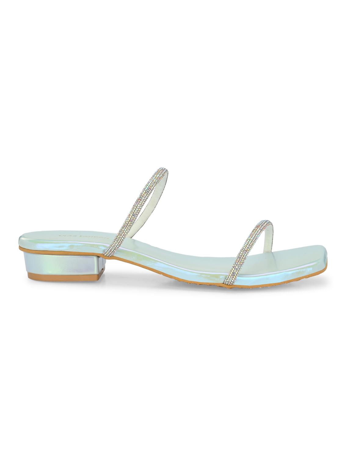 women blue slip on sandal - 21950255 - Standard Image - 3