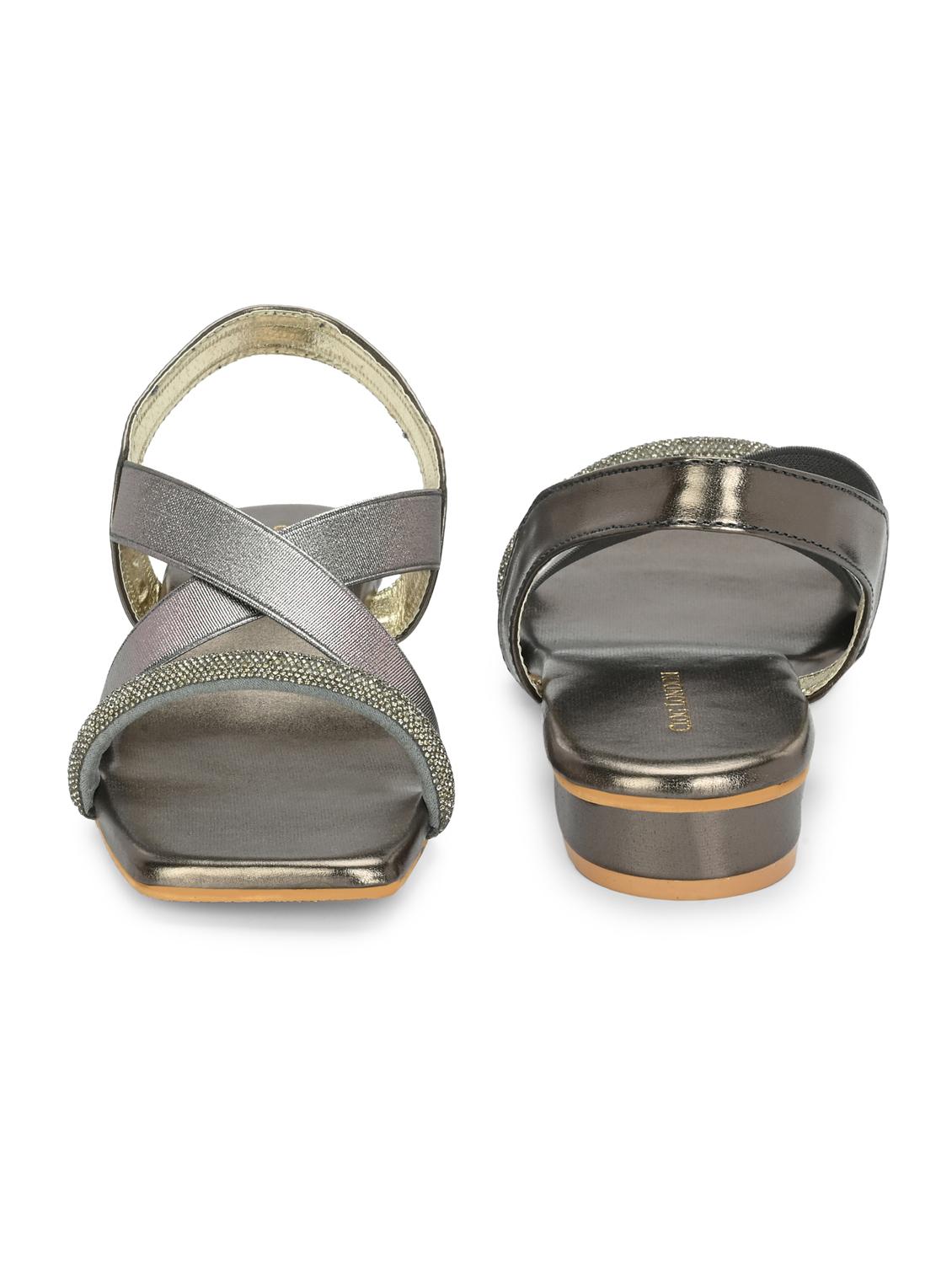 women grey back strap sandal - 21950262 - Standard Image - 5