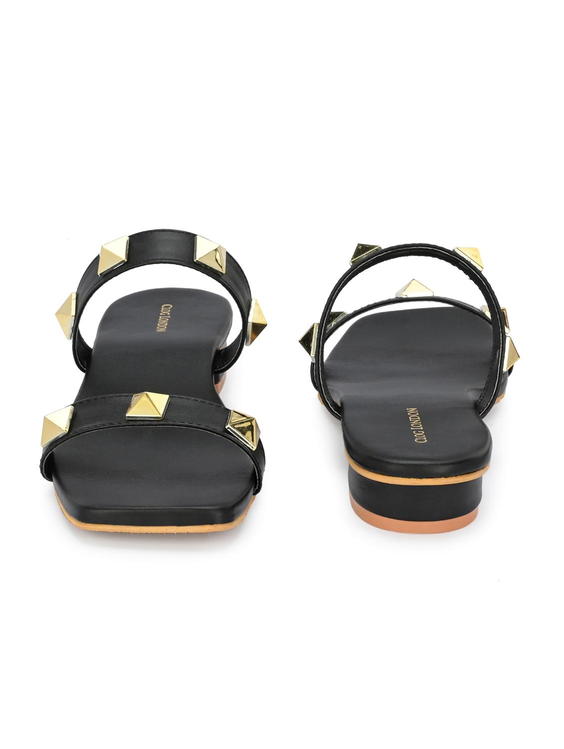 women black slip on sandal - 21950263 - Standard Image - 5